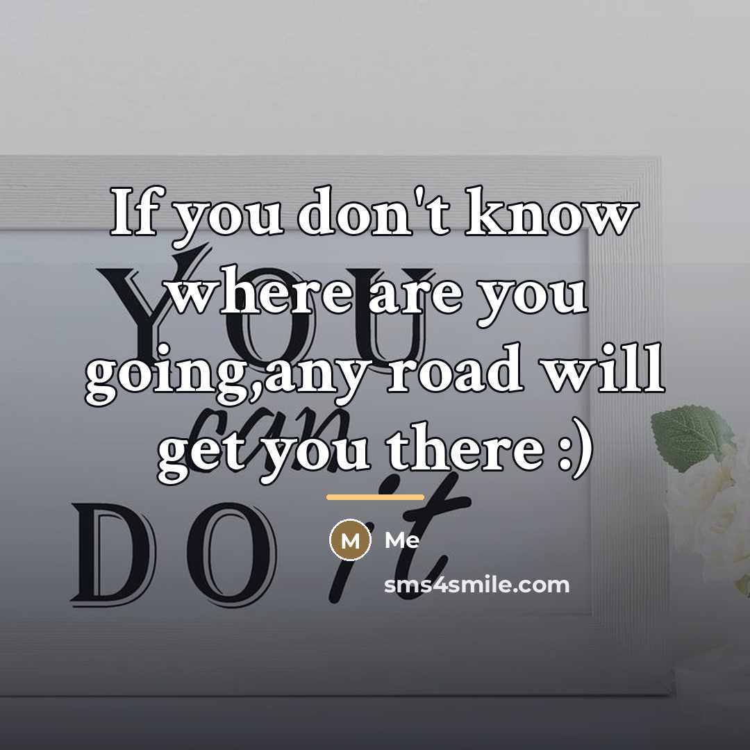 “If you don't know where are you going,any road will…” quote by Me