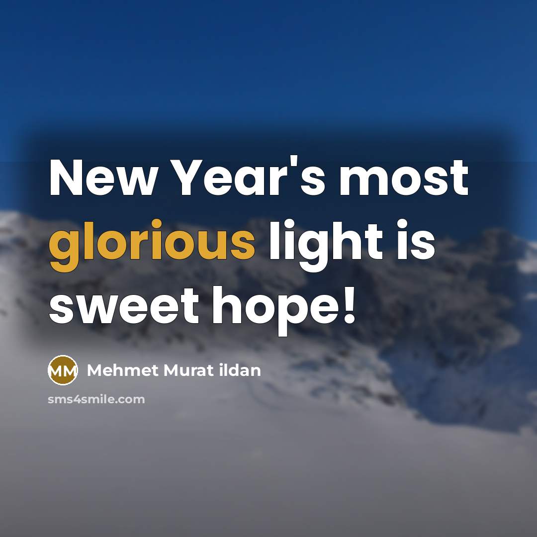 “New Year's most glorious light is sweet hope!…” quote by Mehmet Murat Ildan