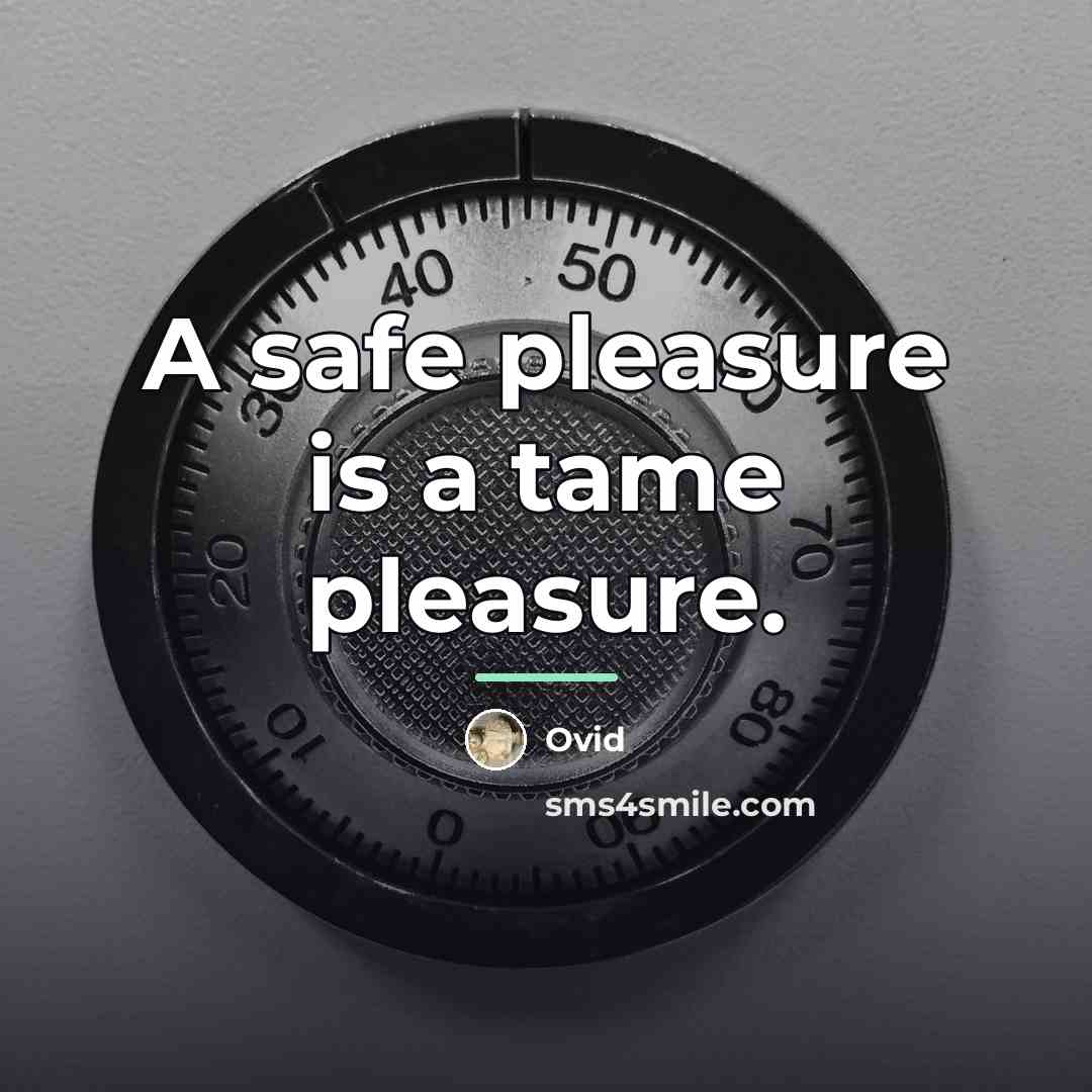 “A safe pleasure is a tame pleasure.…” quote by Ovid