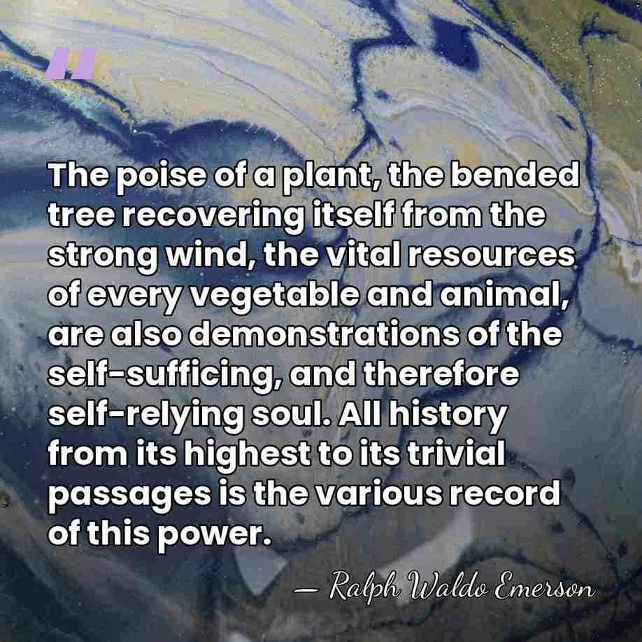 The poise of a plant, the bended tree recovering itself from the&hellip; - Ralph Waldo Emerson