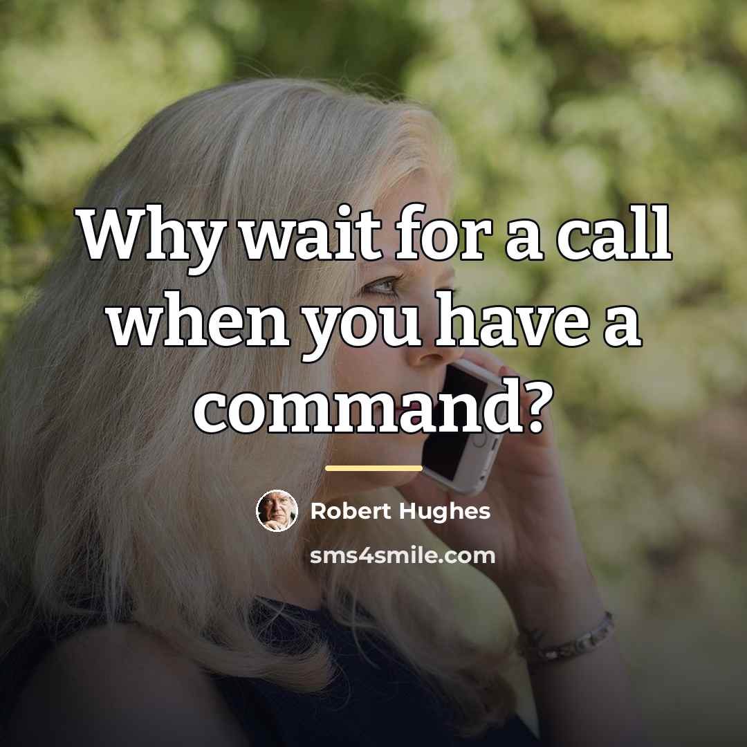 “Why wait for a call when you have a command?…” quote by Robert Hughes