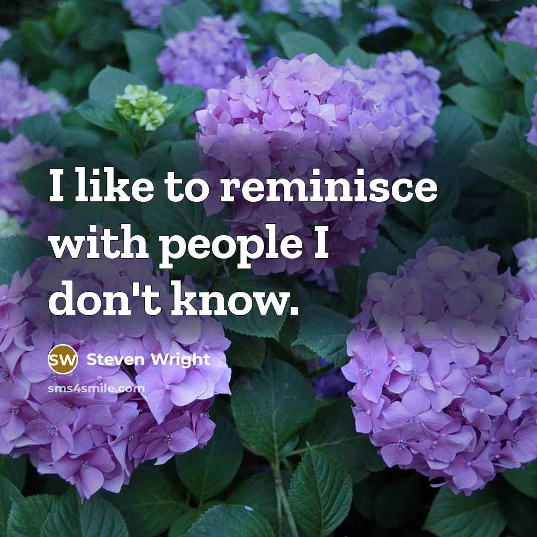 “I like to reminisce with people I don't know.…” quote by Steven Wright