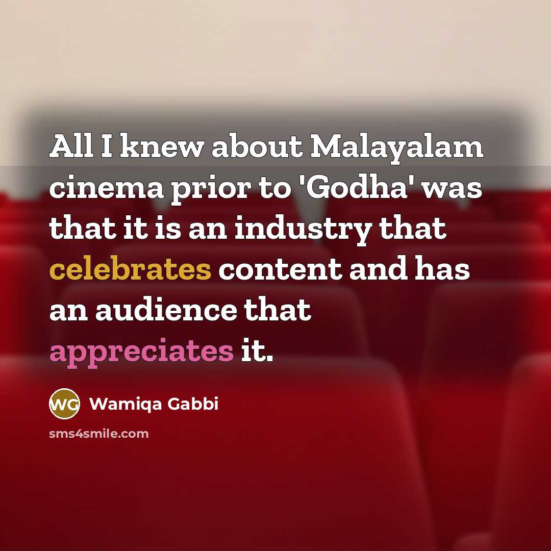 “All I knew about Malayalam cinema prior to 'Godha' was…” quote by Wamiqa Gabbi