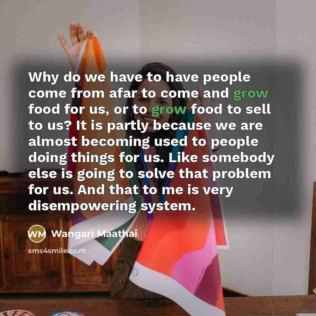 “Why do we have to have people come from afar…” quote by Wangari Maathai