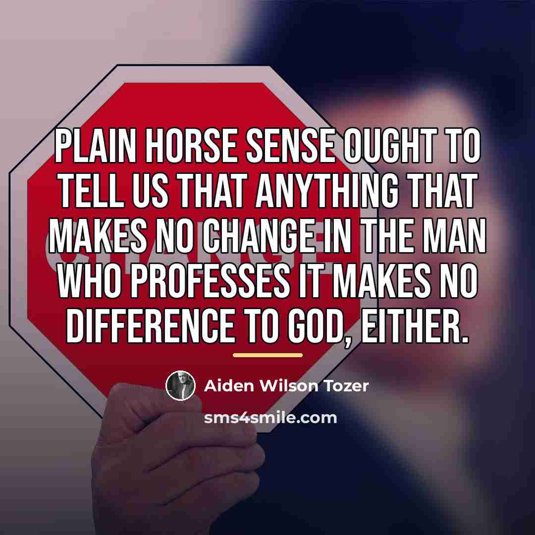 “Plain horse sense ought to tell us that anything that…” quote by Aiden Wilson Tozer