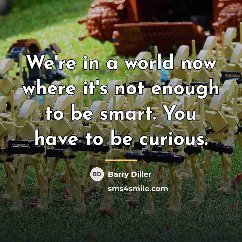 “We're in a world now where it's not enough to…” quote by Barry Diller
