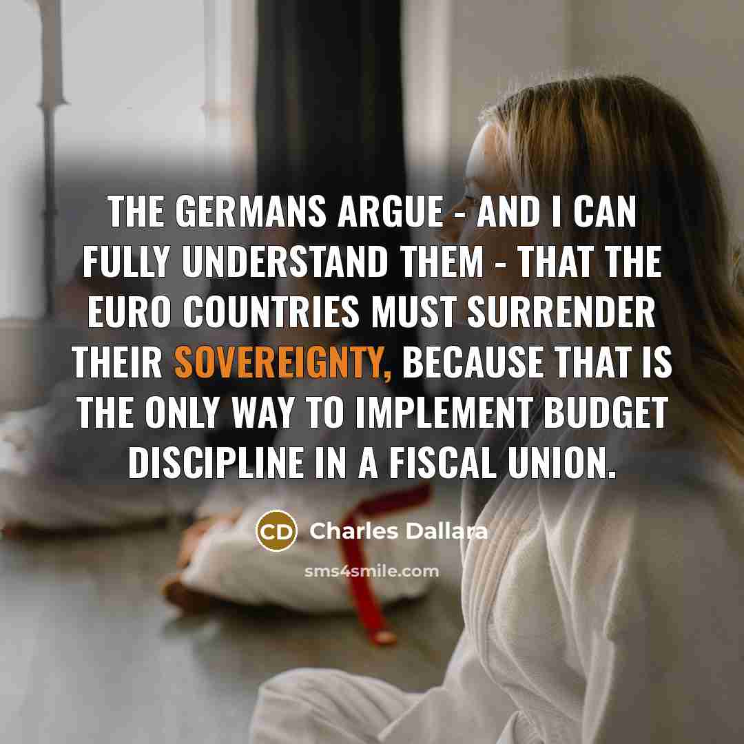 “The Germans argue - and I can fully understand them…” quote by Charles Dallara