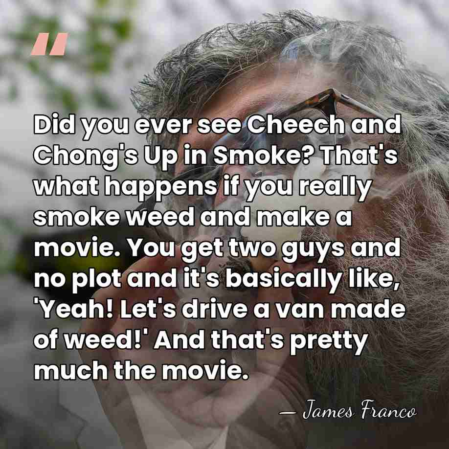 Did you ever see Cheech and Chong's Up in Smoke? That's what&hellip; - James Franco