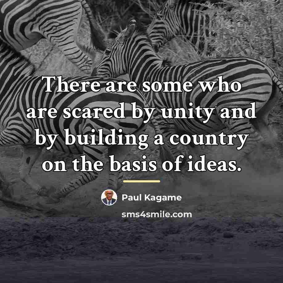 “There are some who are scared by unity and by…” quote by Paul Kagame