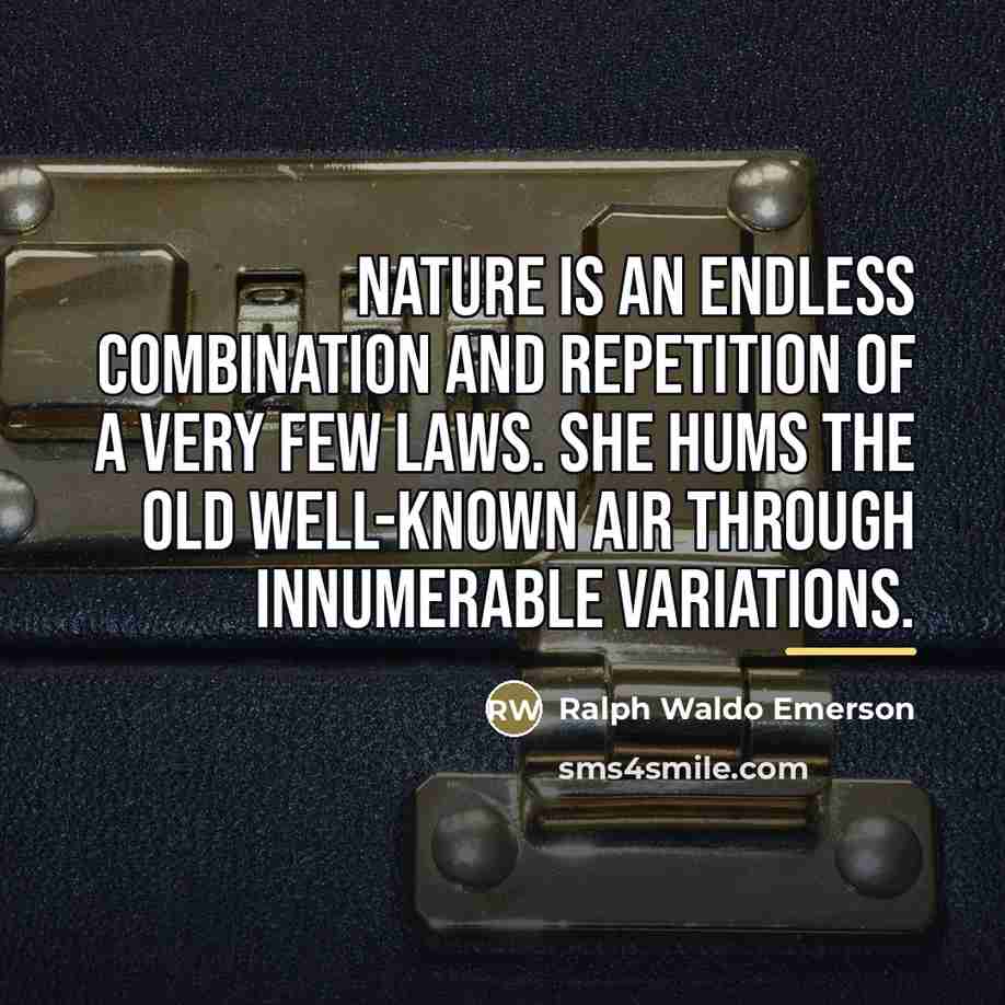 “Nature is an endless combination and repetition of a very…” quote by Ralph Waldo Emerson