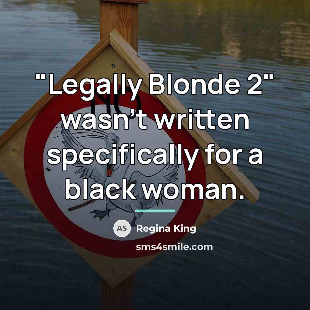 “"Legally Blonde 2" wasn't written specifically for a black woman.…” quote by Regina King