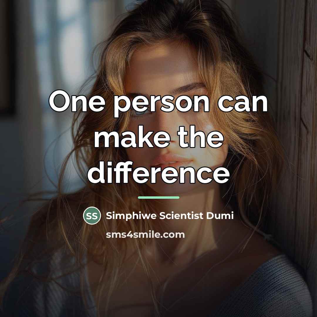 “One person can make the difference…” quote by Simphiwe Scientist Dumi