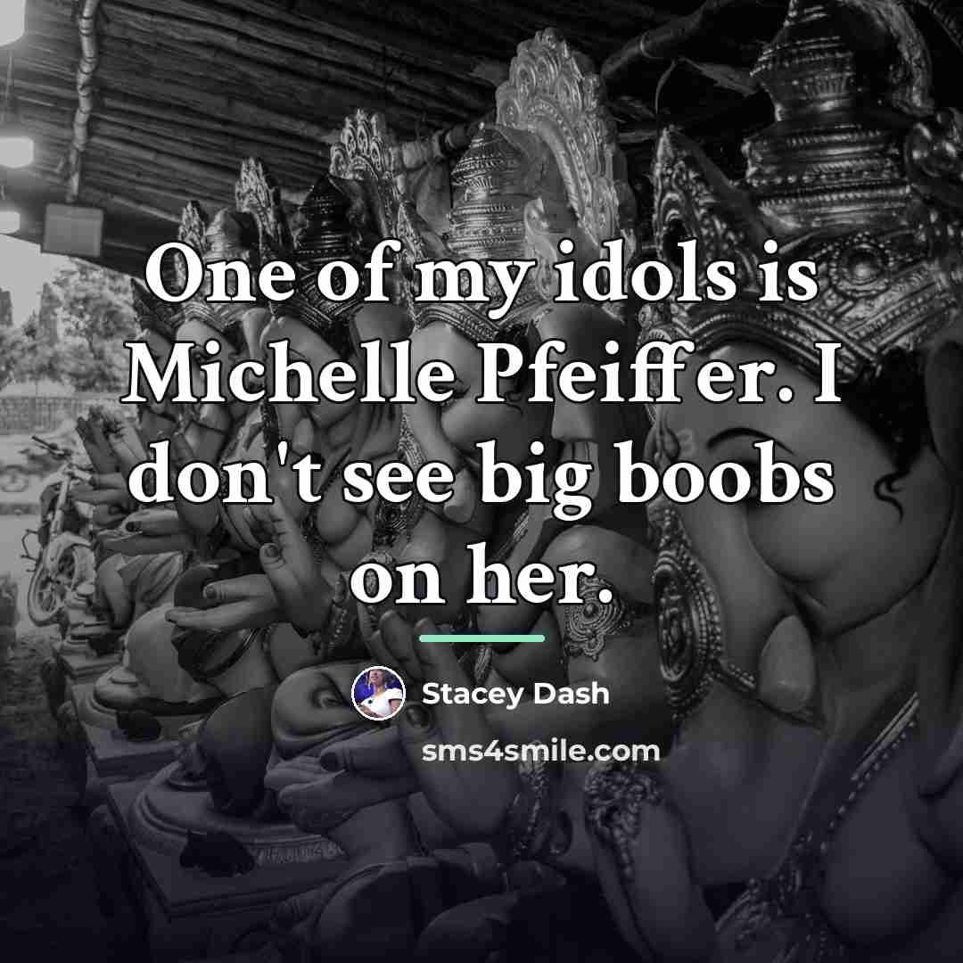 “One of my idols is Michelle Pfeiffer. I don't see…” quote by Stacey Dash