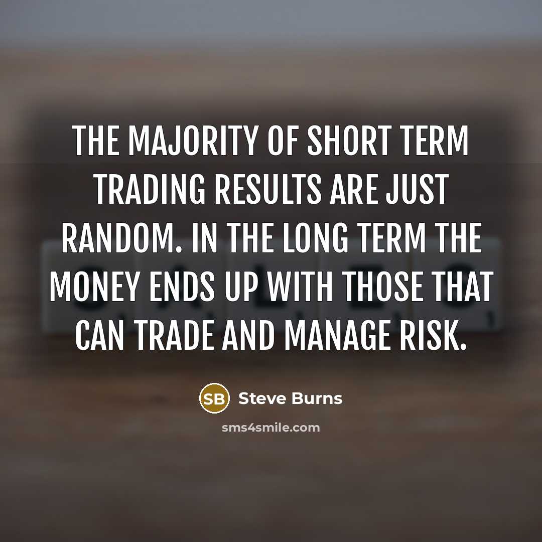 “The majority of short term trading results are just random.…” quote by Steve Burns