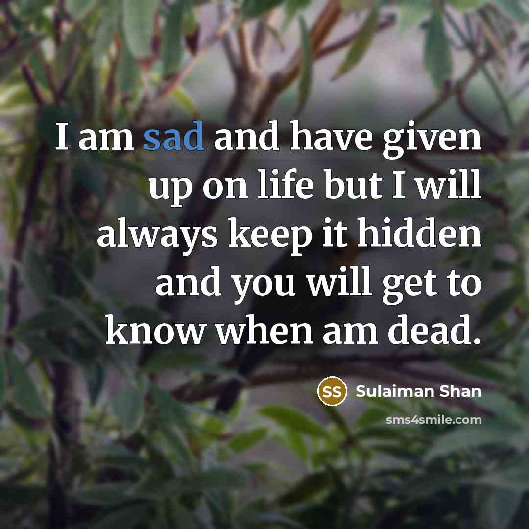 “I am sad and have given up on life but…” quote by Sulaiman Shan