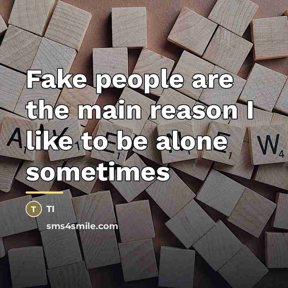 “Fake people are the main reason I like to be…” quote by TI