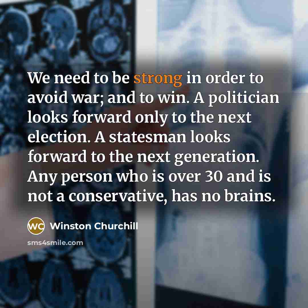 “We need to be strong in order to avoid war;…” quote by Winston Churchill