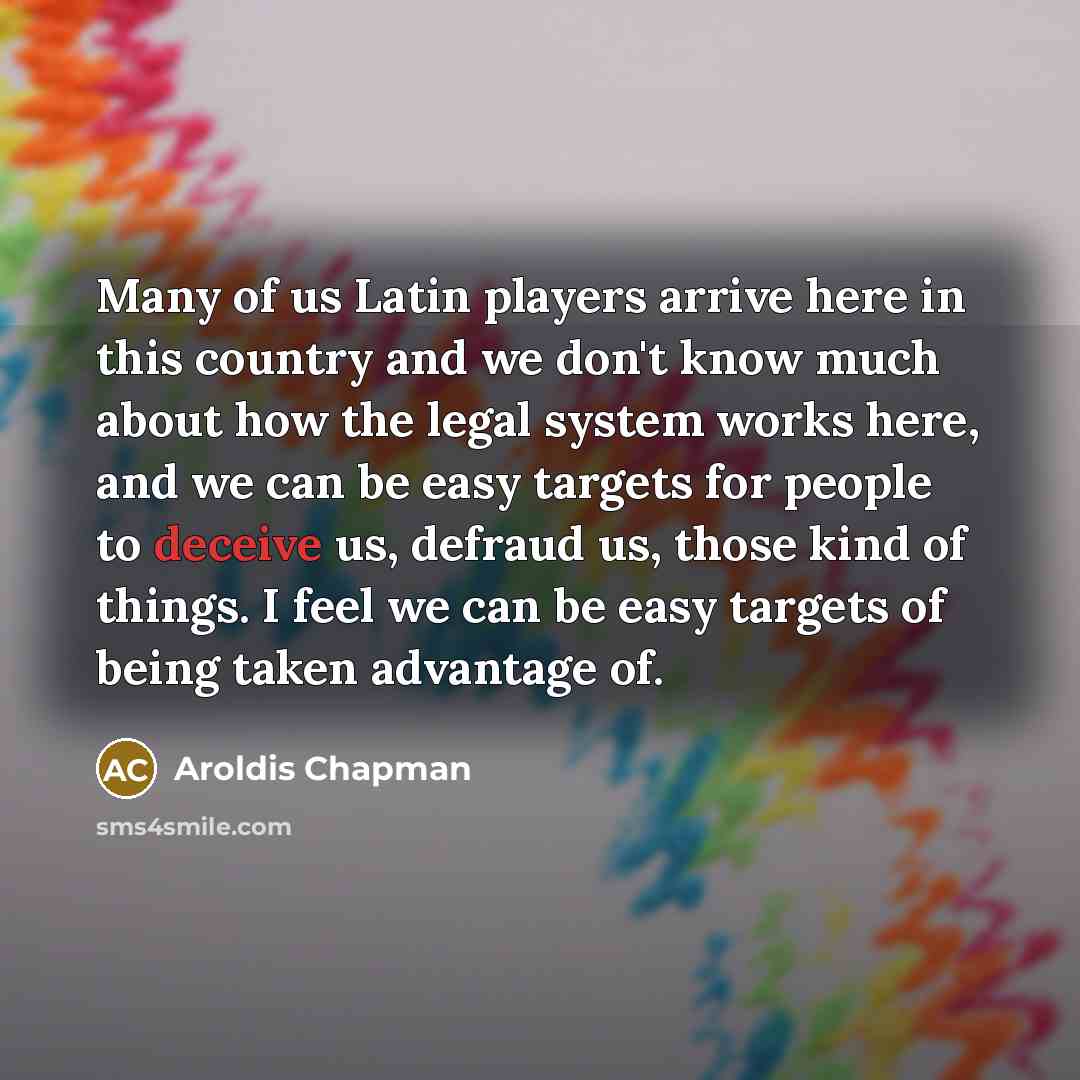 “Many of us Latin players arrive here in this country…” quote by Aroldis Chapman