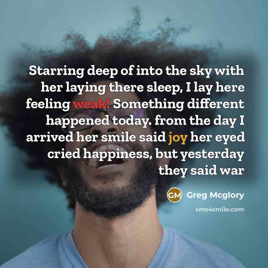 “Starring deep of into the sky with her laying there…” quote by Greg Mcglory