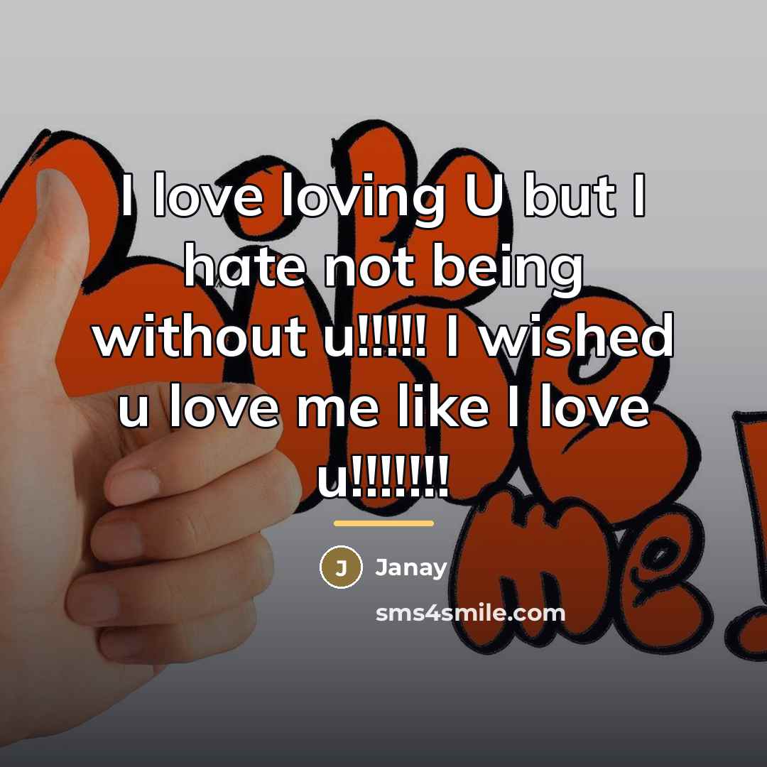 “I love loving U but I hate not being without…” quote by Janay