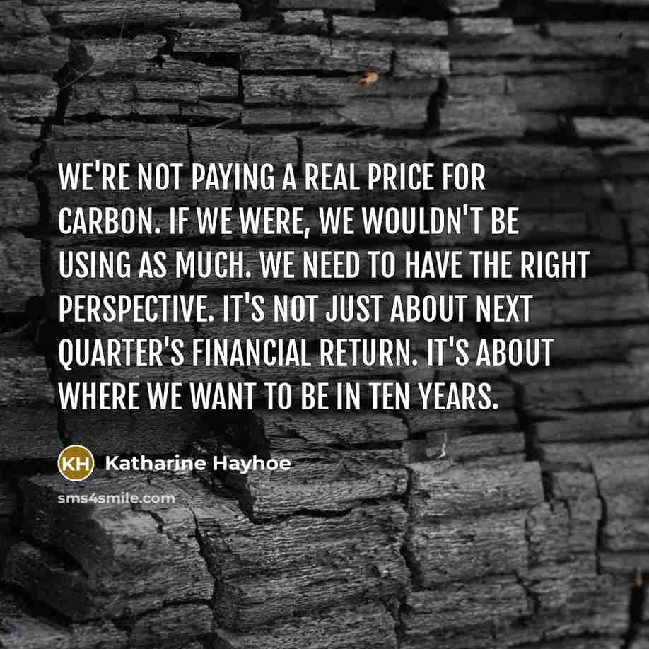 “We're not paying a real price for carbon. If we…” quote by Katharine Hayhoe
