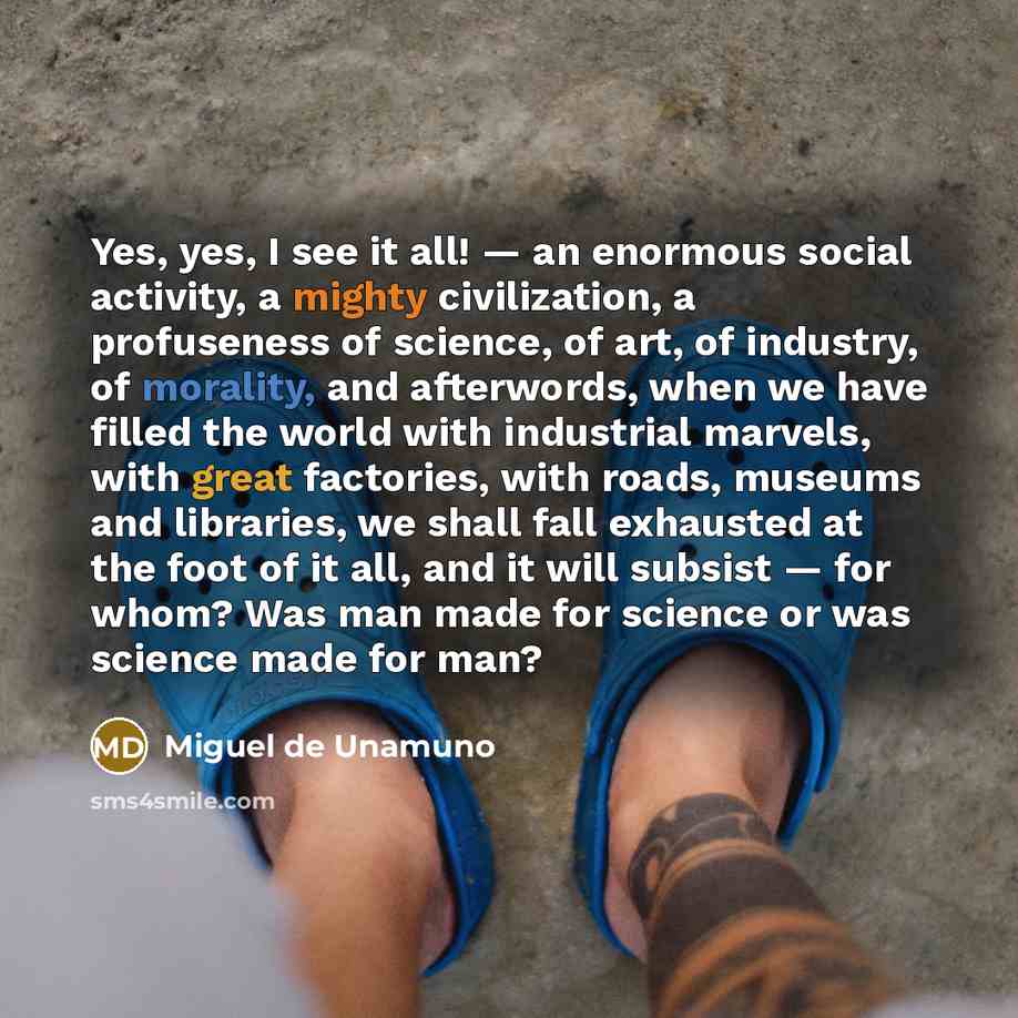 “Yes, yes, I see it all! — an enormous social…” quote by Miguel de Unamuno