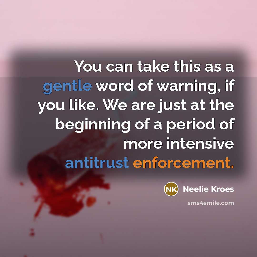 “You can take this as a gentle word of warning,…” quote by Neelie Kroes