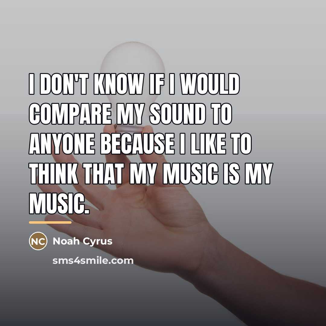 “I don't know if I would compare my sound to…” quote by Noah Cyrus
