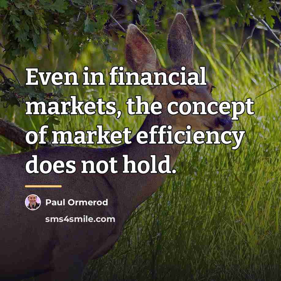 “Even in financial markets, the concept of market efficiency does…” quote by Paul Ormerod