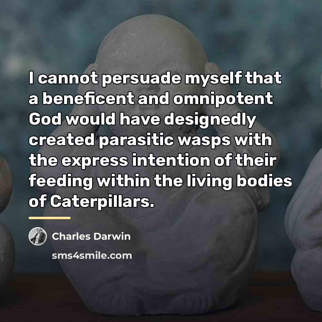 “I cannot persuade myself that a beneficent and omnipotent God…” quote by Charles Darwin