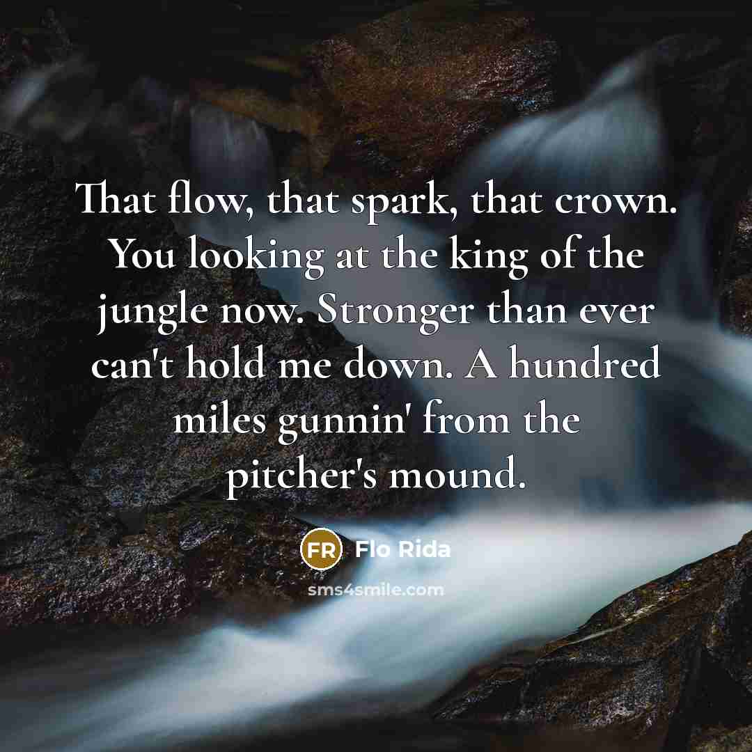 “That flow, that spark, that crown. You looking at the…” quote by Flo Rida