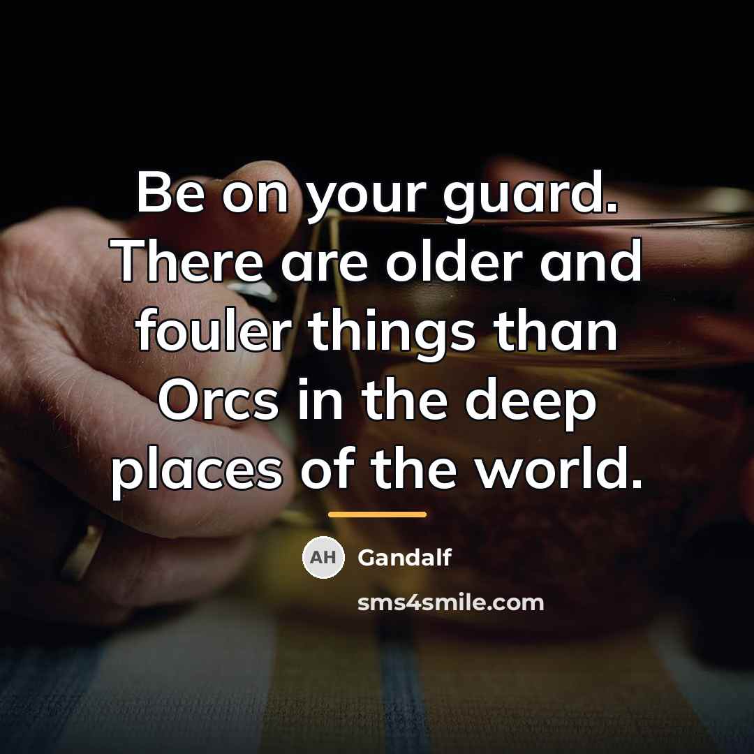 “Be on your guard. There are older and fouler things…” quote by Gandalf