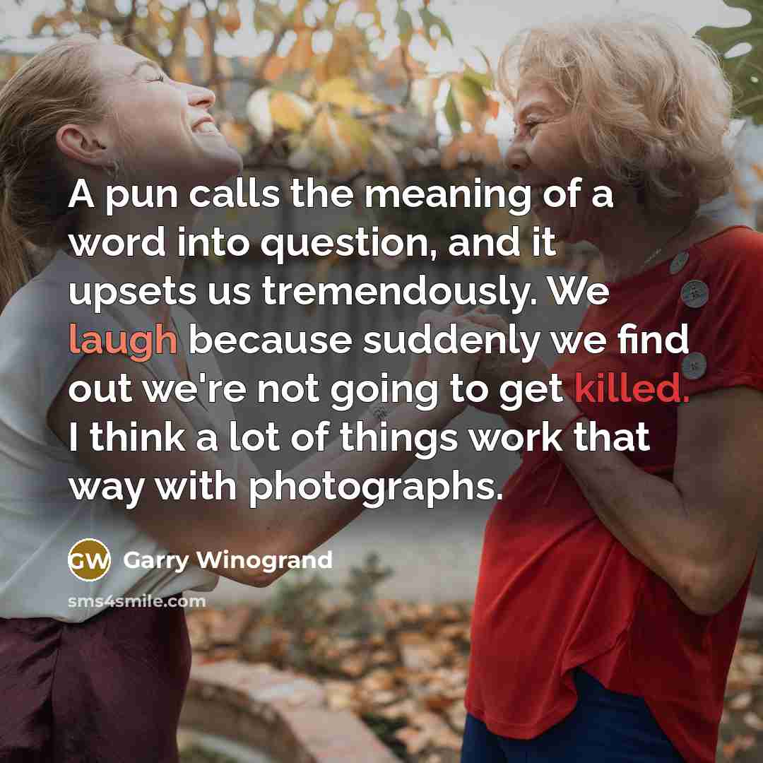 “A pun calls the meaning of a word into question,…” quote by Garry Winogrand