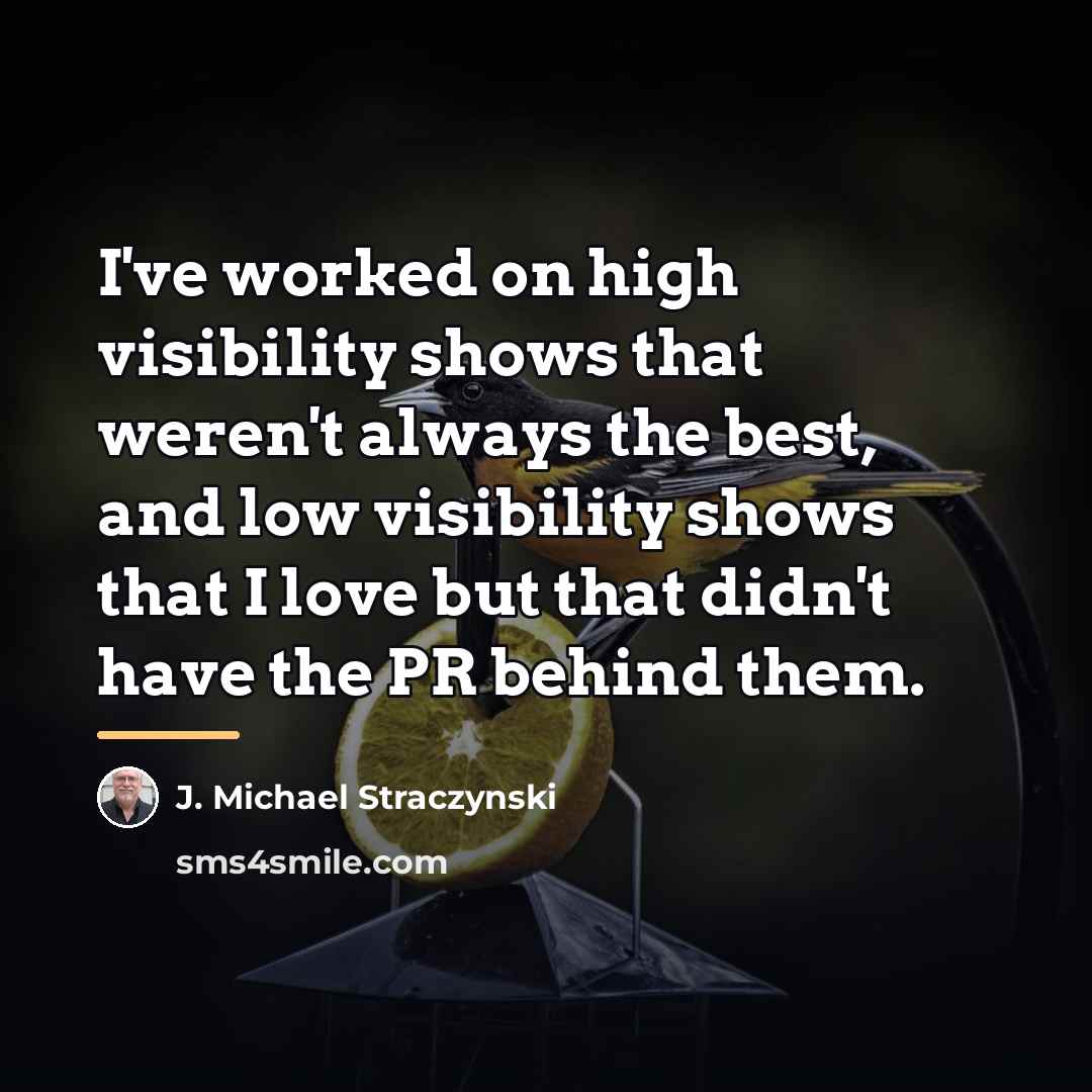 “I've worked on high visibility shows that weren't always the…” quote by J. Michael Straczynski