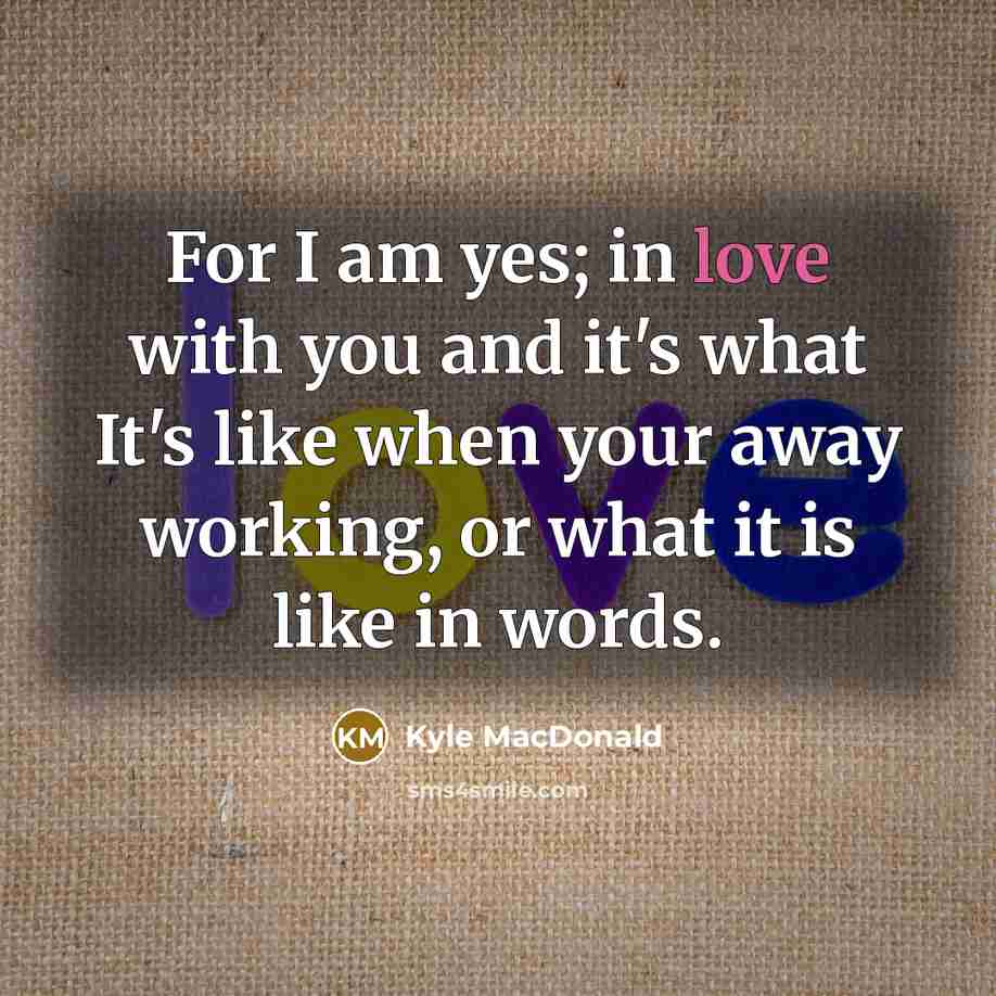 “For I am yes; in love with you and it's…” quote by Kyle MacDonald