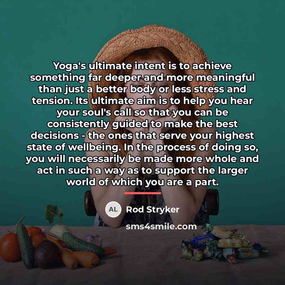 “Yoga's ultimate intent is to achieve something far deeper and…” quote by Rod Stryker