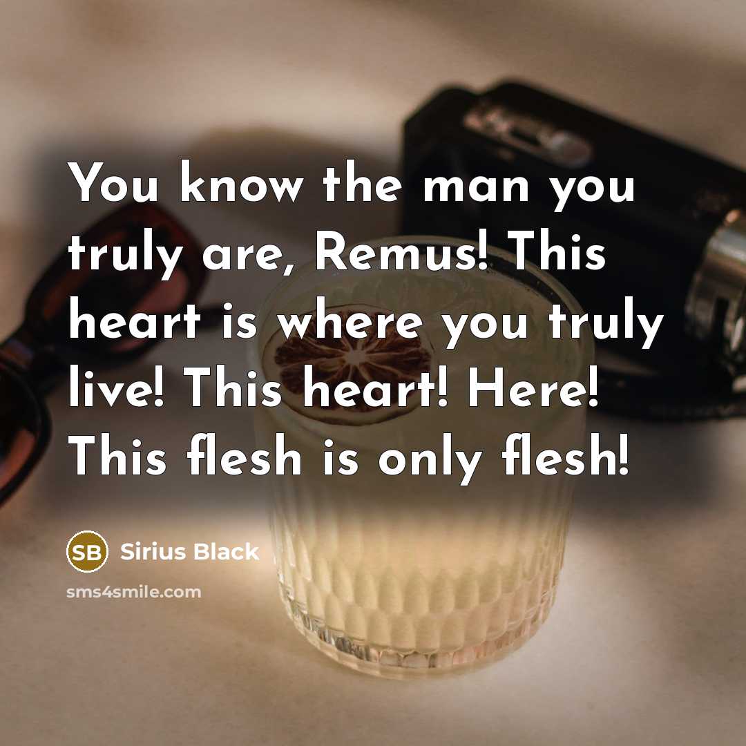 “You know the man you truly are, Remus! This heart…” quote by Sirius Black