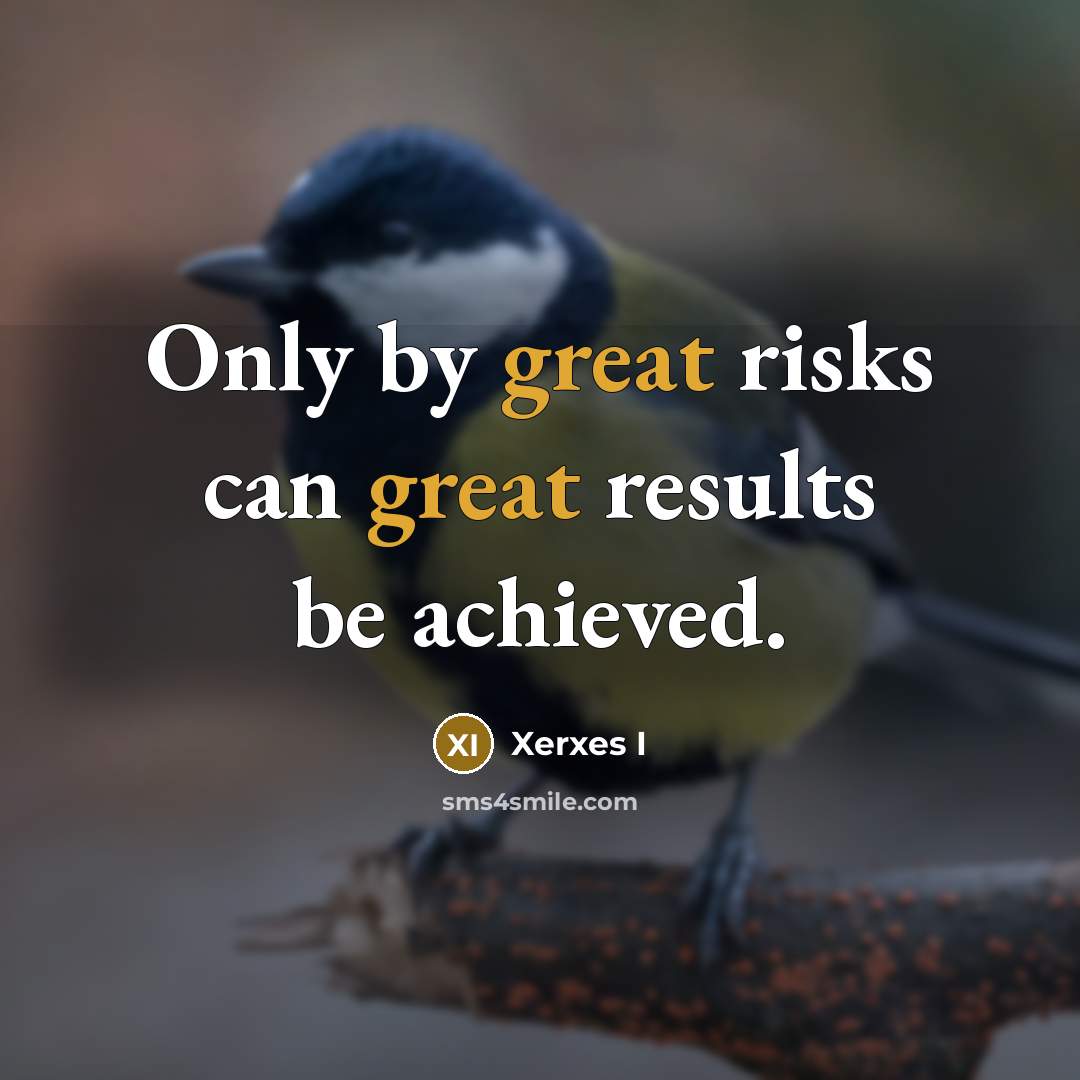 “Only by great risks can great results be achieved.” quote by Xerxes I