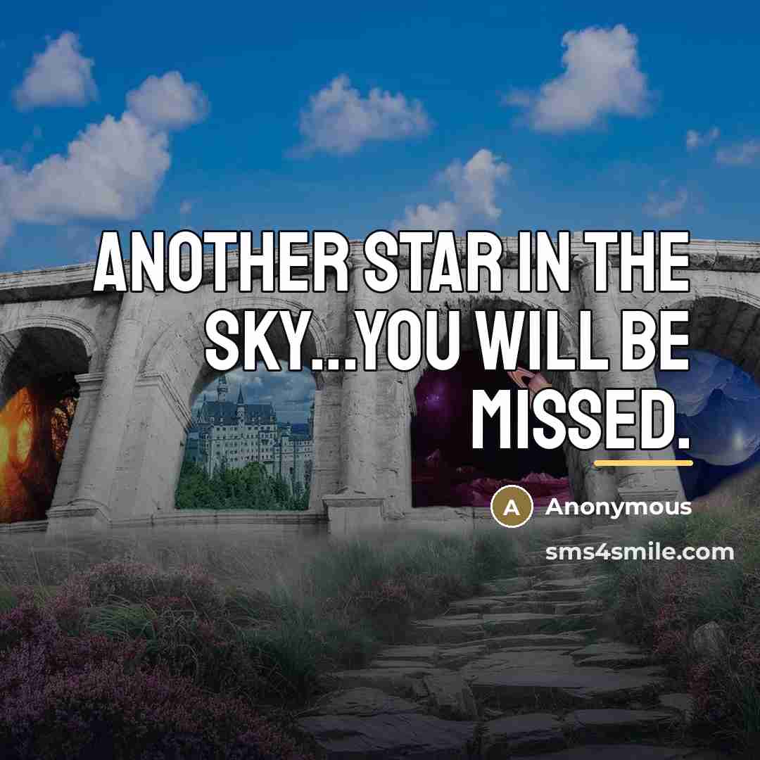 “Another star in the sky...you will be missed.…” quote by Anonymous
