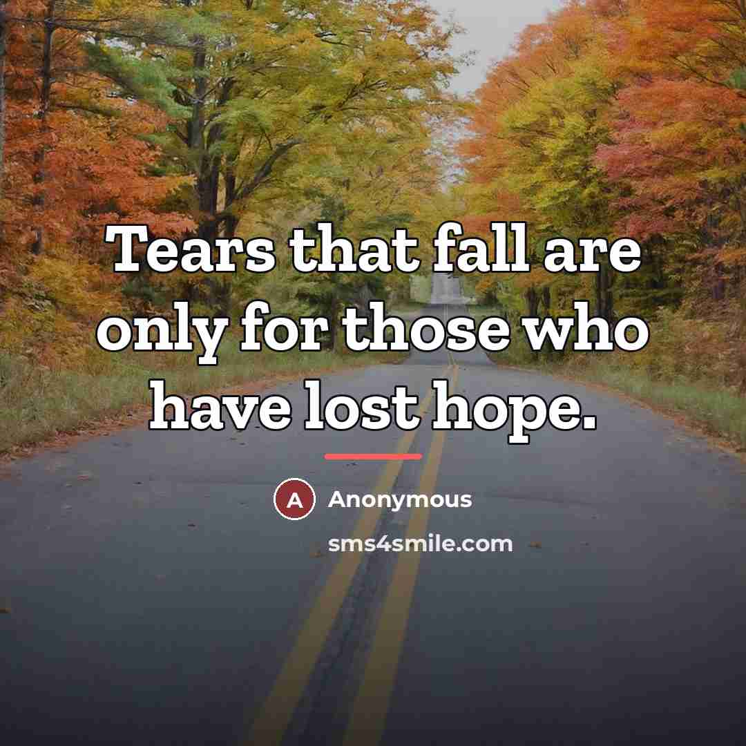 “Tears that fall are only for those who have lost…” quote by Anonymous