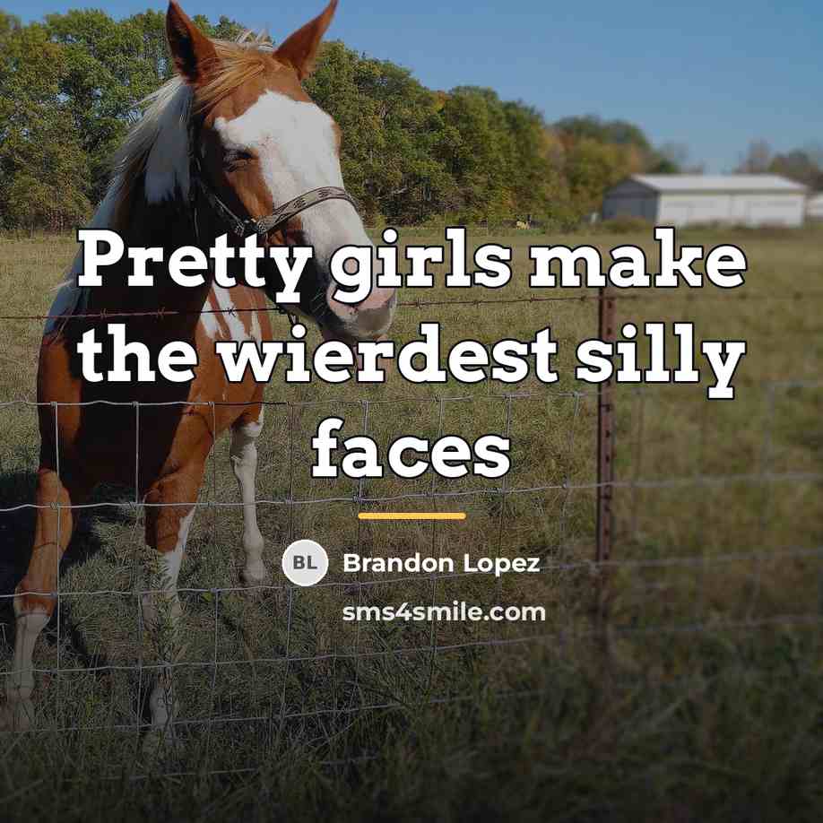 “Pretty girls make the wierdest silly faces…” quote by Brandon Lopez
