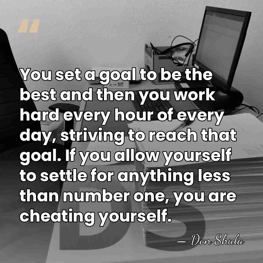 You set a goal to be the best and then you work&hellip; - Don Shula