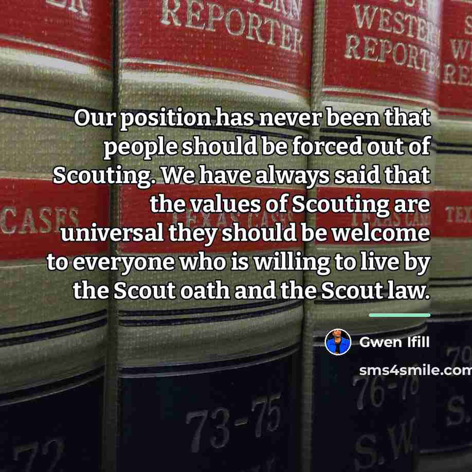 “Our position has never been that people should be forced…” quote by Gwen Ifill