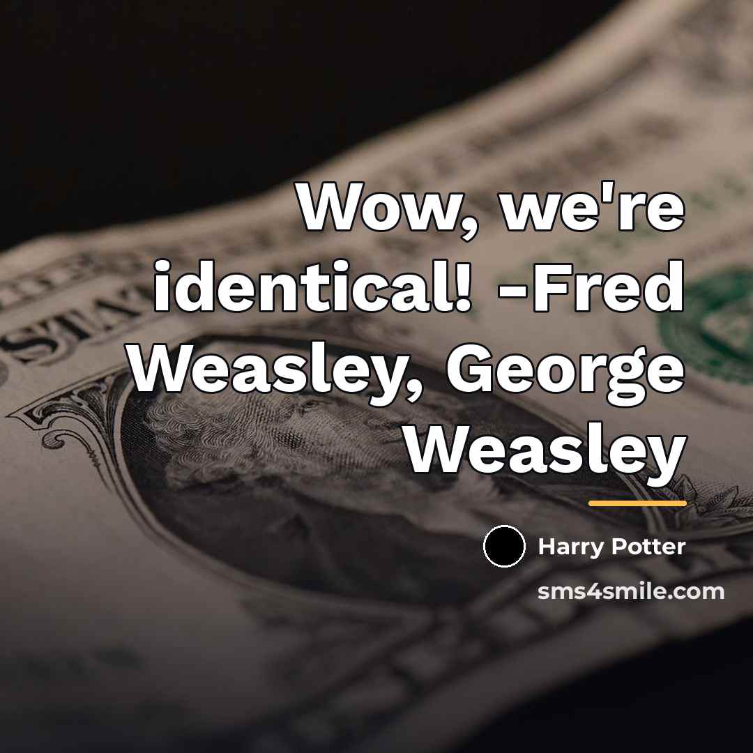 “Wow, we're identical! -Fred Weasley, George Weasley…” quote by Harry Potter