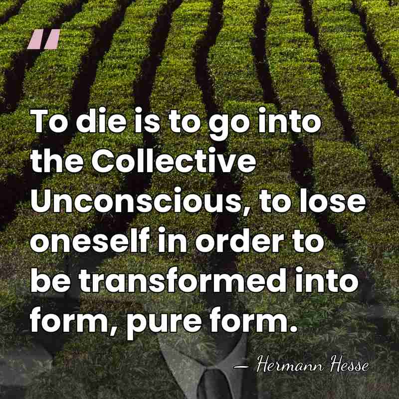 To die is to go into the Collective Unconscious, to lose oneself&hellip; - Hermann Hesse
