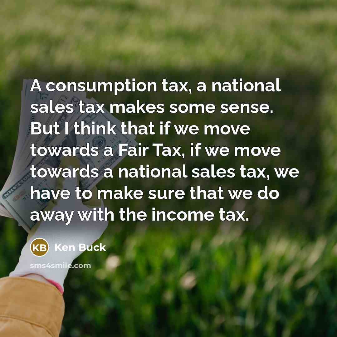 “A consumption tax, a national sales tax makes some sense.…” quote by Ken Buck