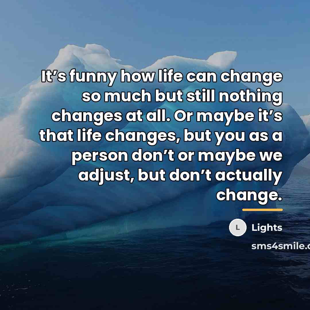 “It’s funny how life can change so much but still…” quote by Lights