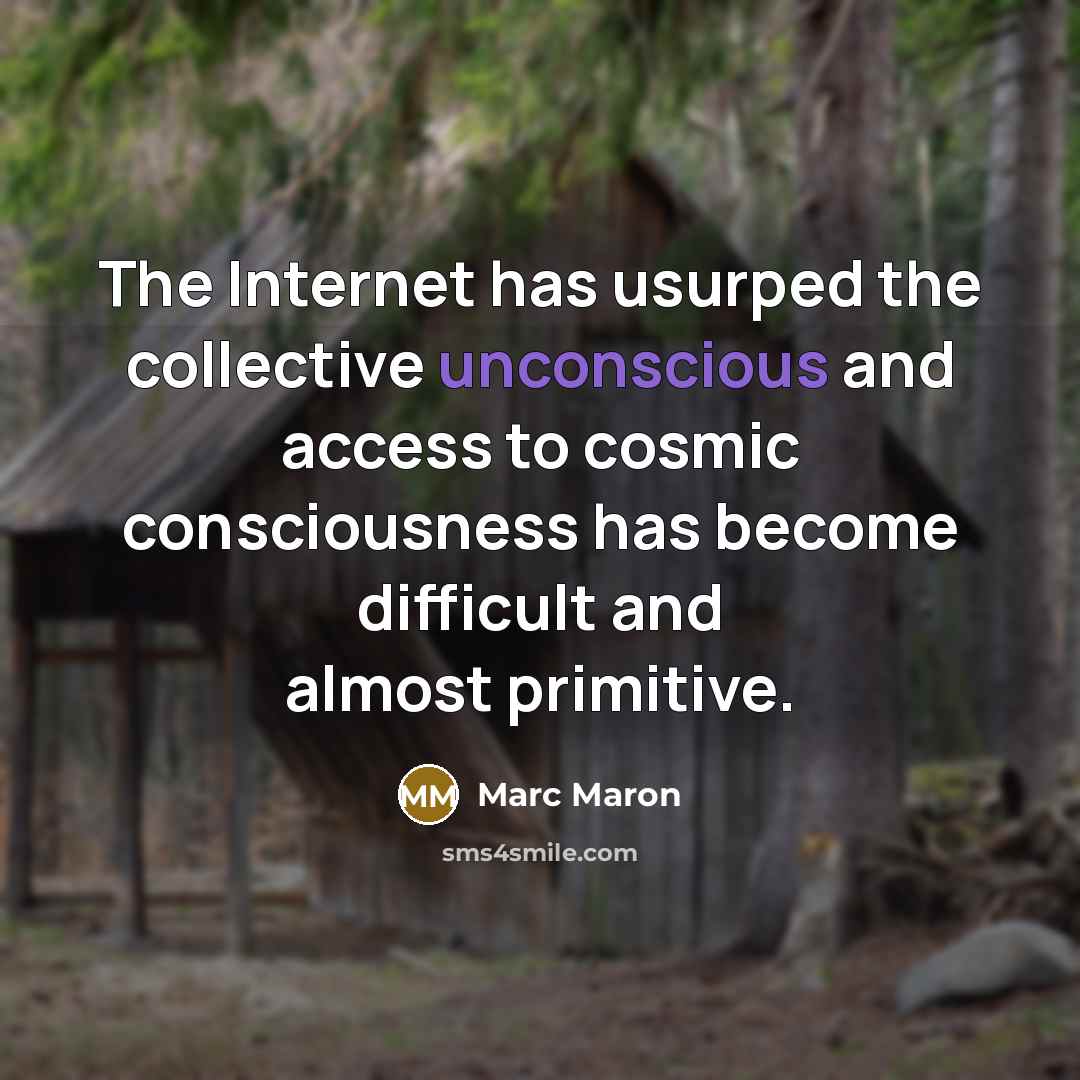 “The Internet has usurped the collective unconscious and access to…” quote by Marc Maron