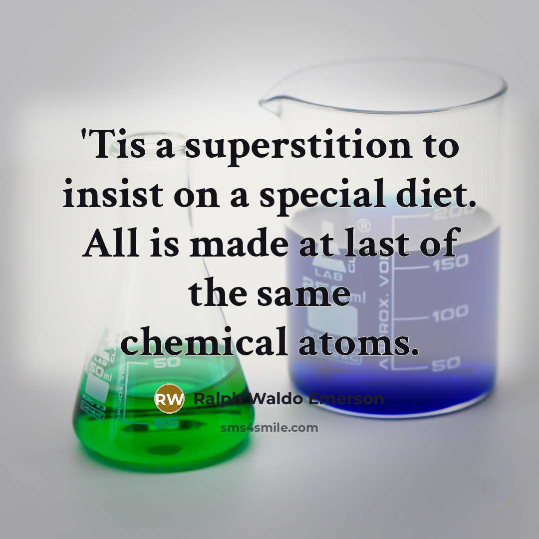 “'Tis a superstition to insist on a special diet. All…” quote by Ralph Waldo Emerson