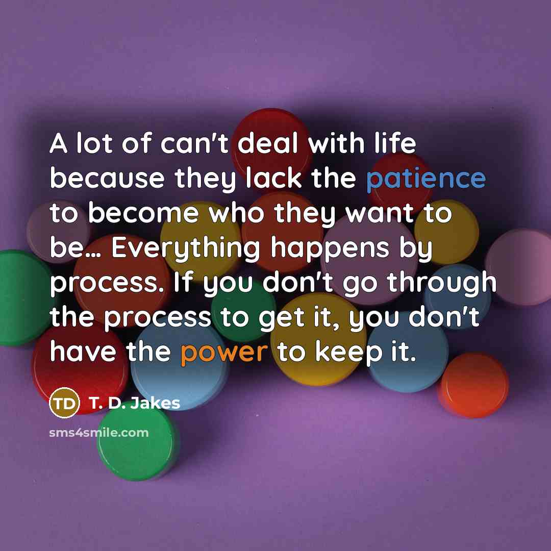 “A lot of can't deal with life because they lack…” quote by T. D. Jakes